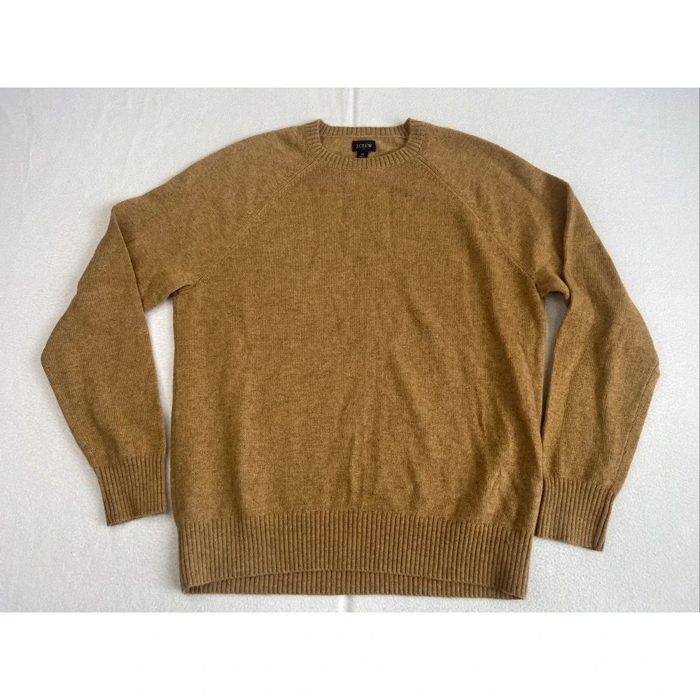 J.Crew Mens Lambswool Blend Crewneck Sweater Brown AA027 Size M NEW
